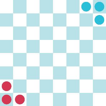 The game in action with the end that the red player wins